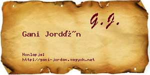 Gani Jordán névjegykártya
